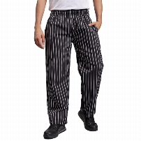 PANTALON CHEF NEGRO LISTADO T/XXL