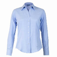 BLUSA OXF. CUELLO V 60/40 M/LARGA CELESTE - T/S
