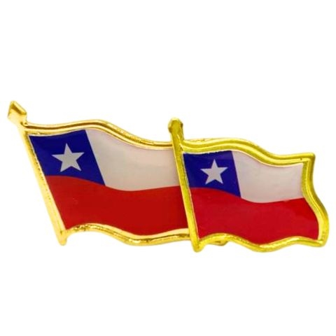 BANDERA CHILENA PIN 3CM X 3 UNMUJER