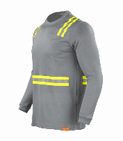 POLERA HIBRIDA DUAL HI VIS M/LARGA GRIS -T/XL